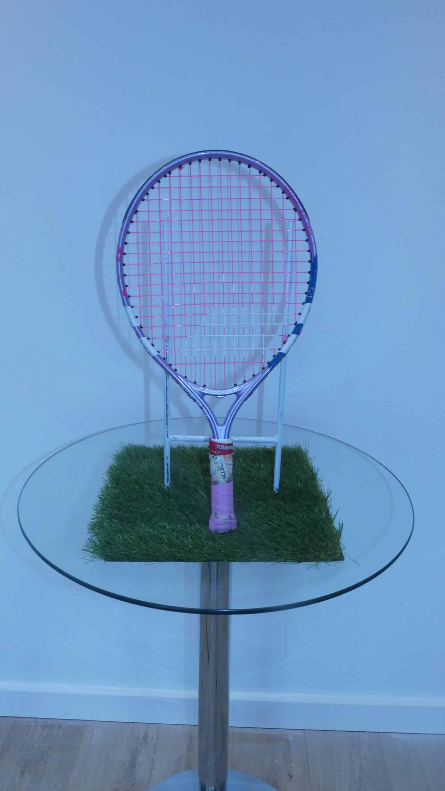 Kids Babolat Tennis Racquet, length 19 inches, grip 3 6/8 inches.