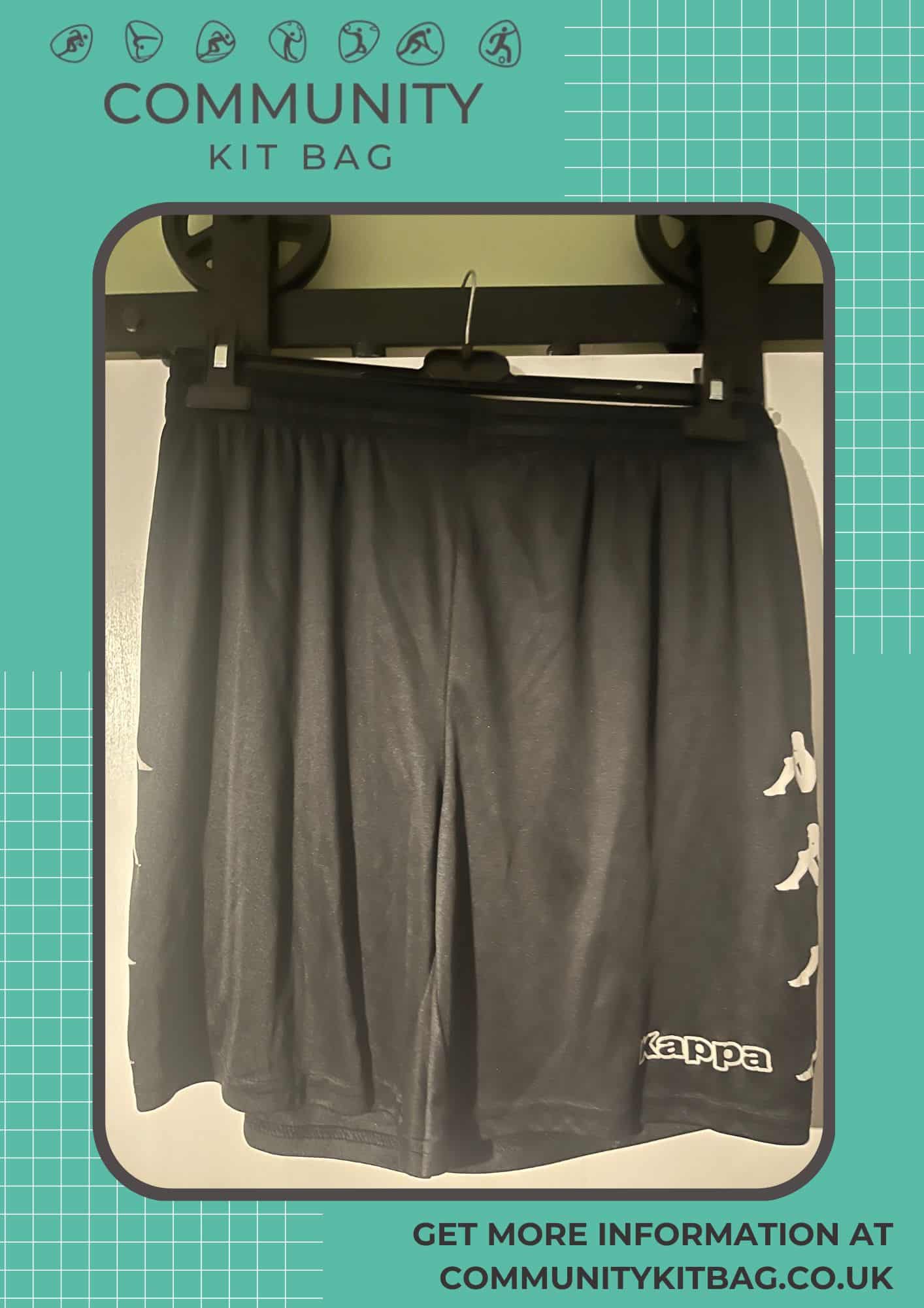 Kappa Black shorts with white logos – Large