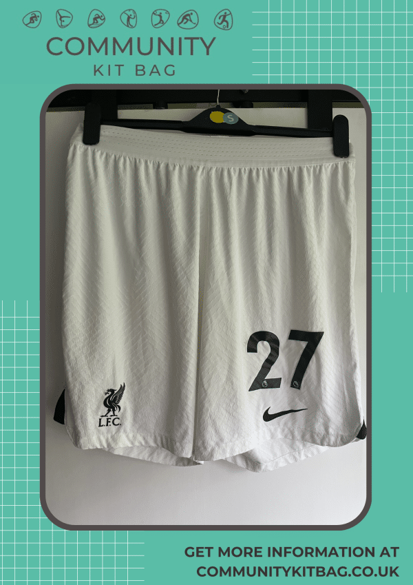 Liverpool FC Nike Dry Fit Shorts - White - squad worn Large