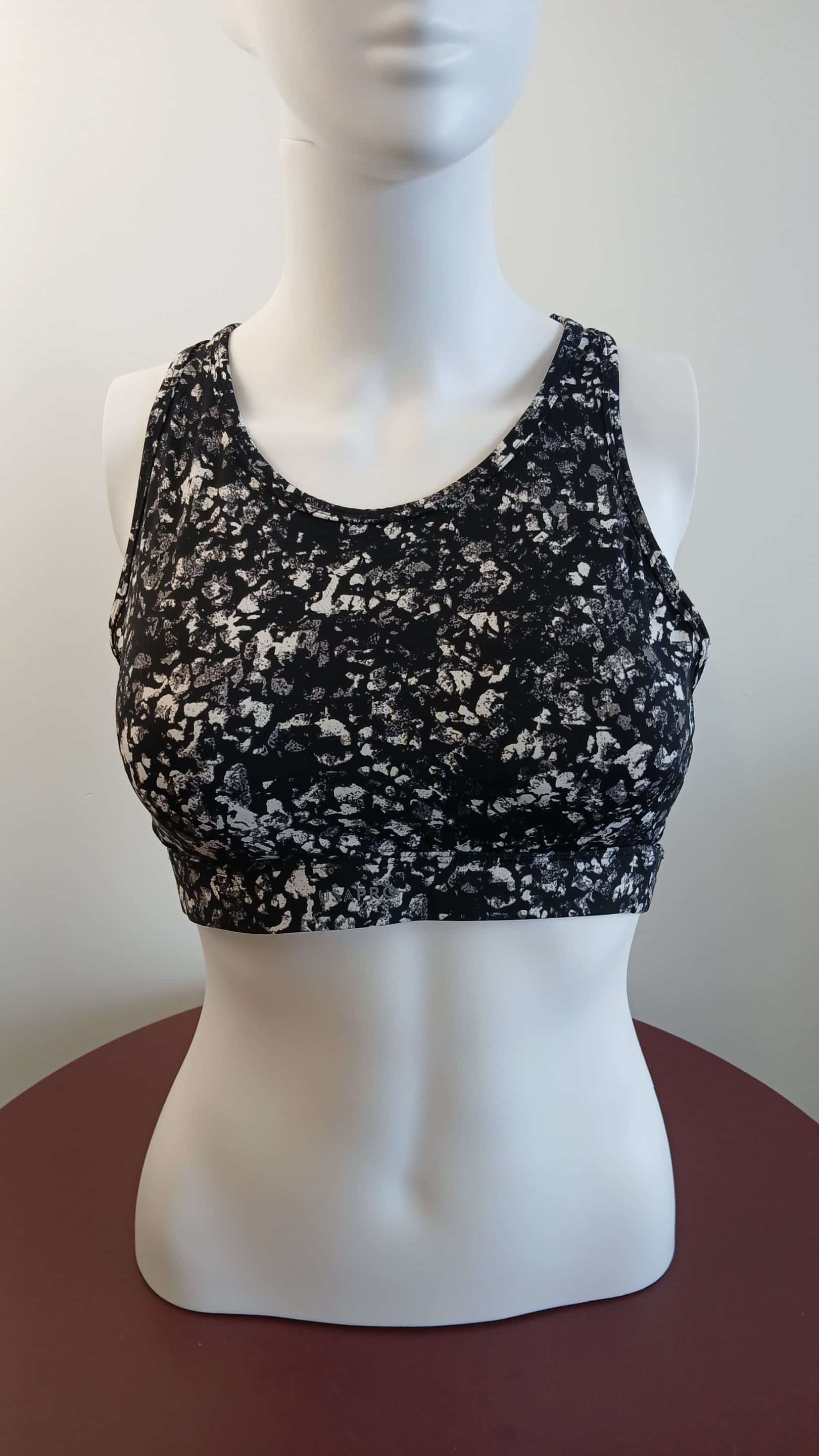 USA Pro Sports Bra Black-White Patterned