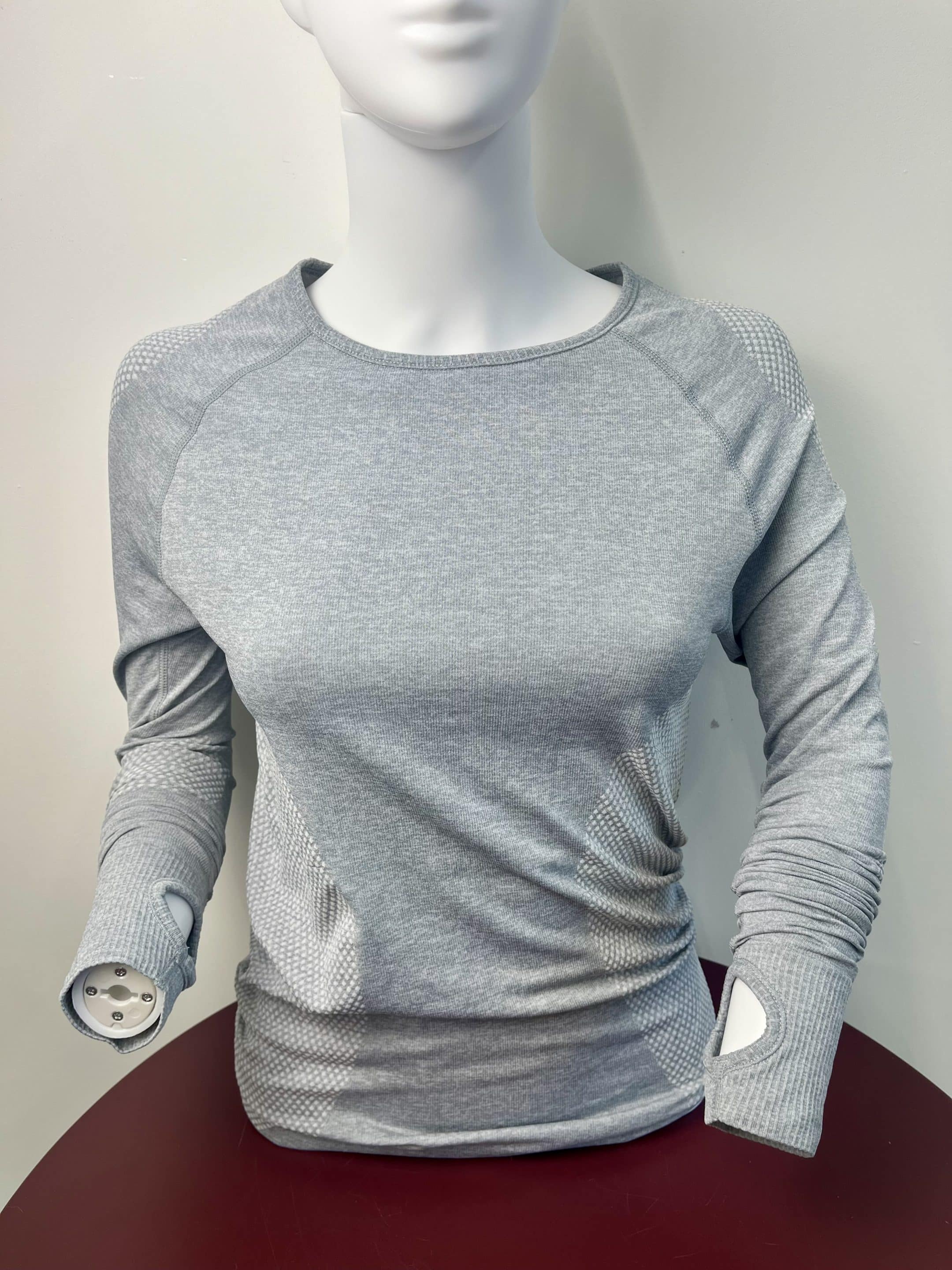 Grey Long Sleeve Seamless Top