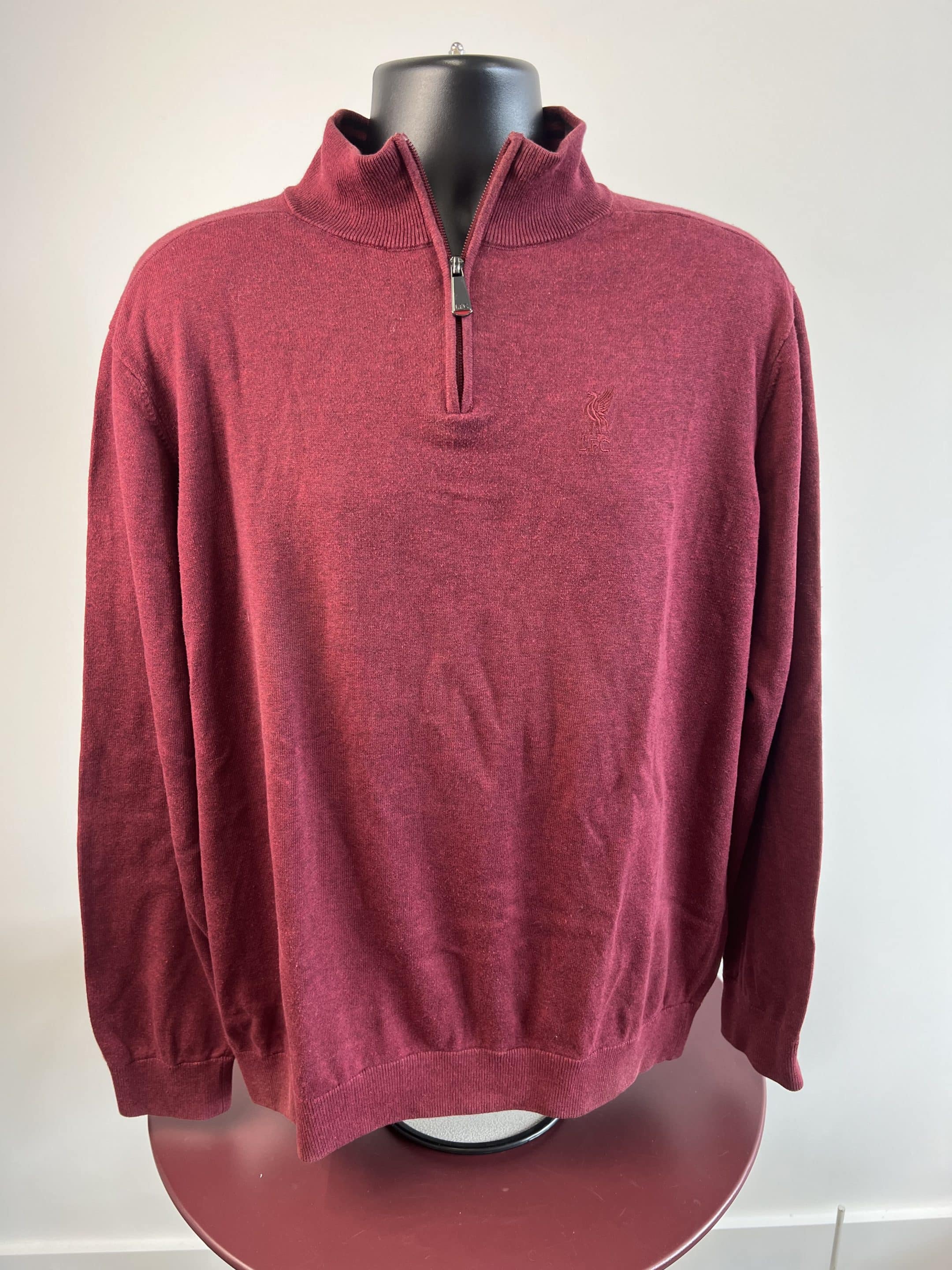 Liverpool FC Burgundy Half-Zip Sweater
