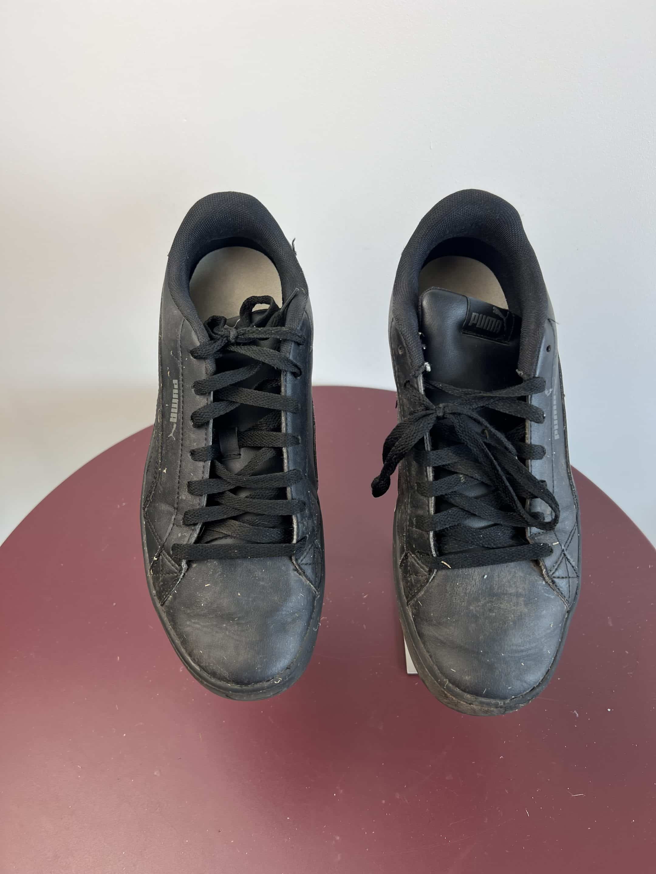 Puma Black Leather Trainers