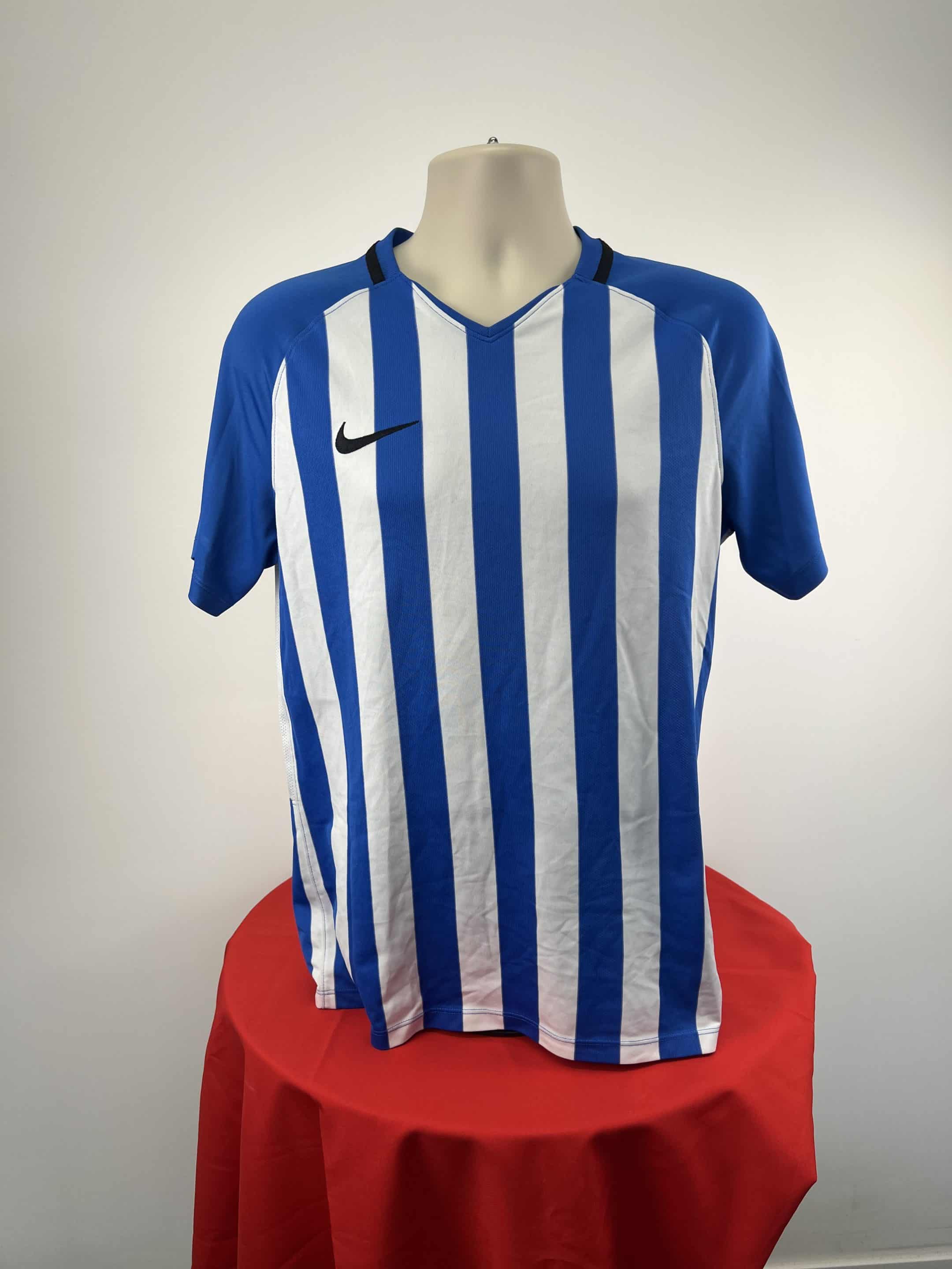 Nike Blue and White Striped Football Jersey