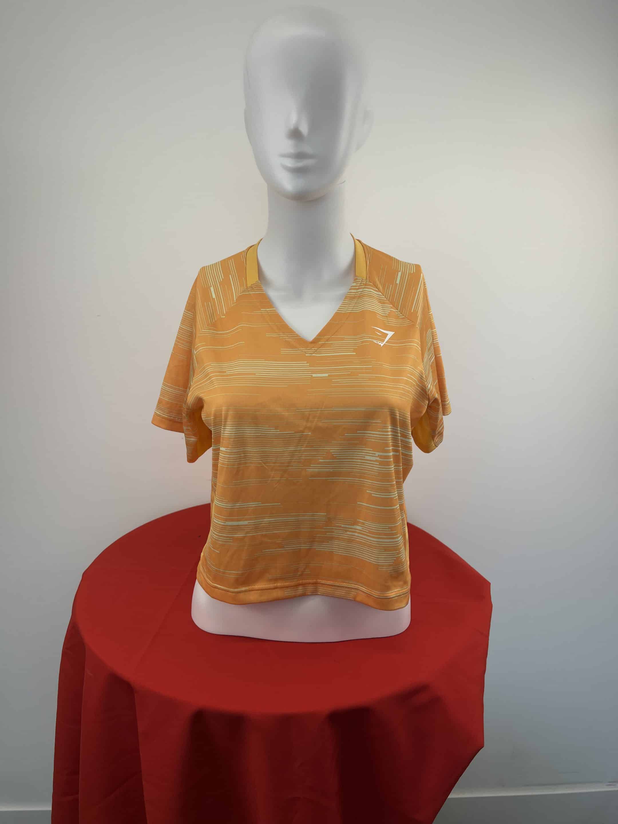 Gymshark Orange V-Neck Sports T-Shirt