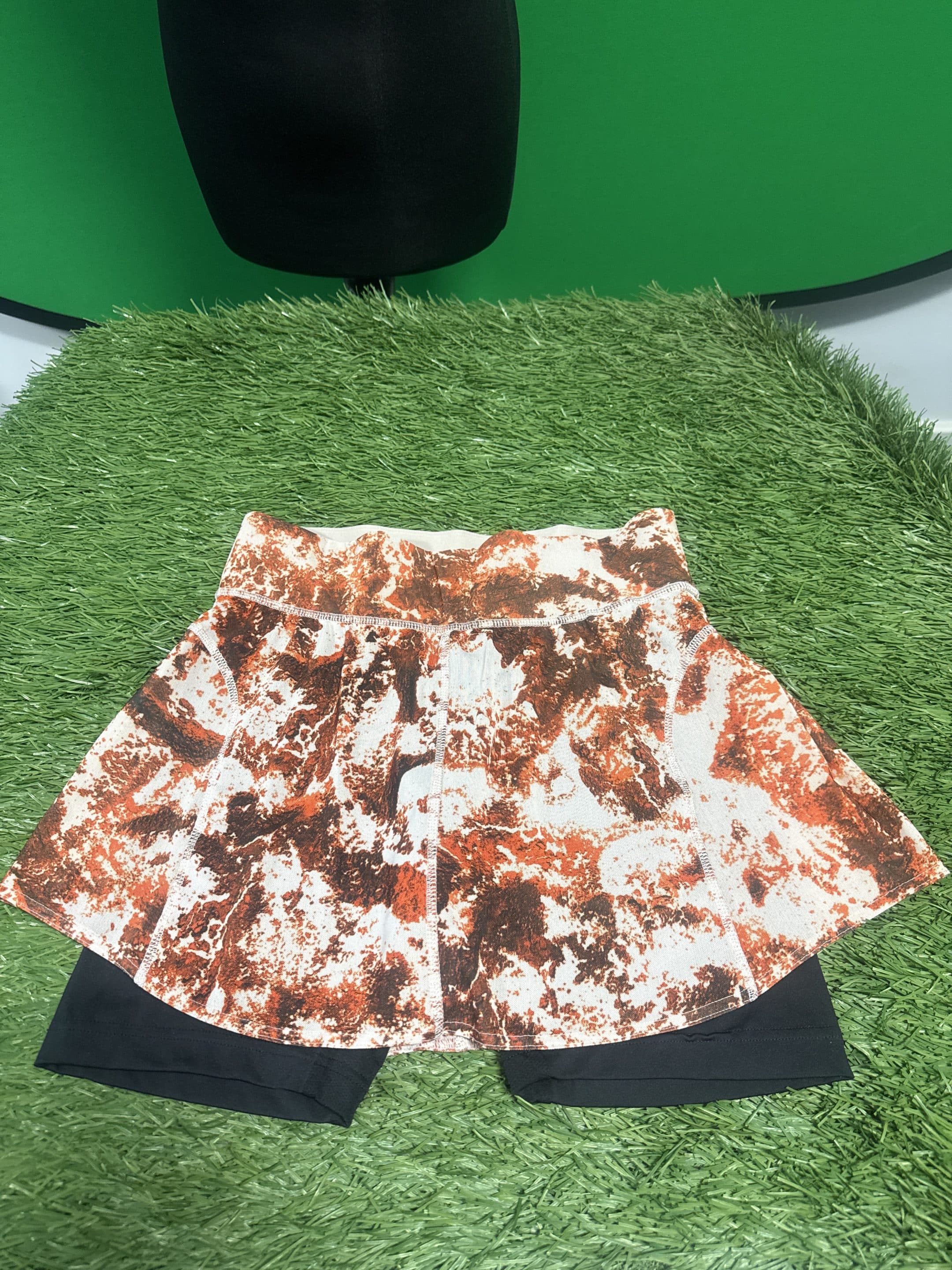 Patterned Athletic Skirt with Shorts