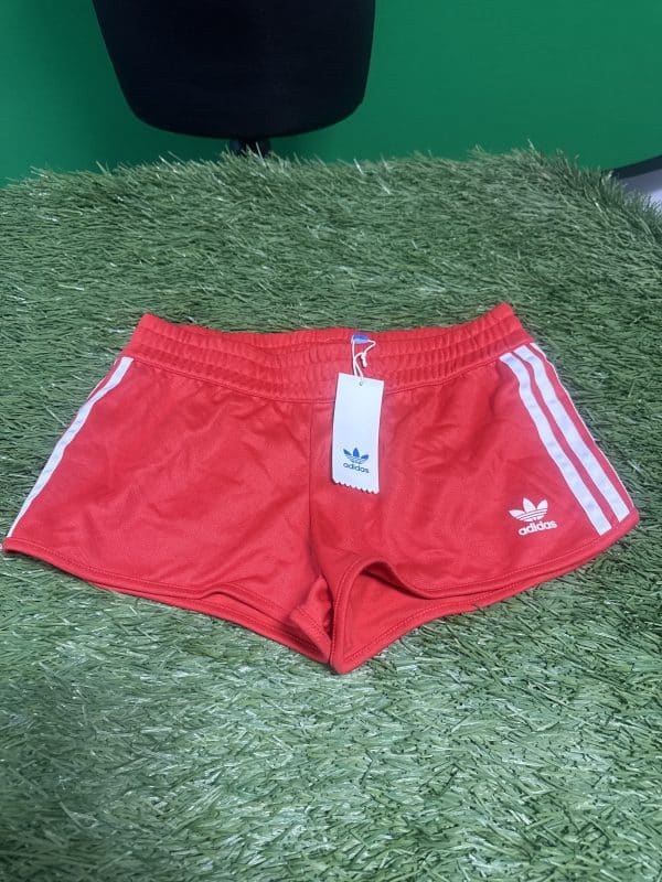 adidas Red Sports Shorts with White Stripes