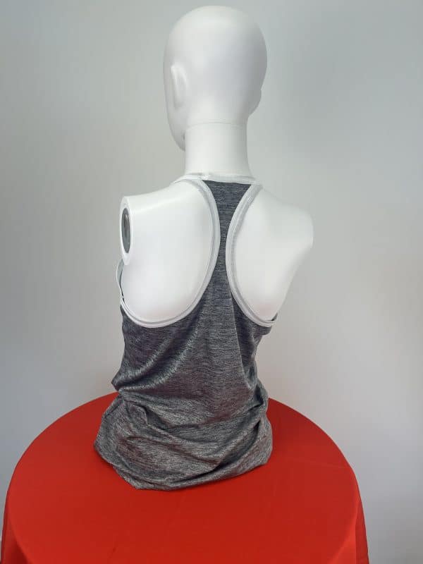 Women's Grey Racerback Sports Vest - Image 2