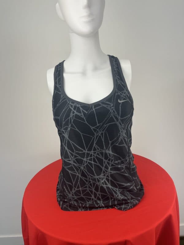 Nike Black Patterned Sports Tank Top