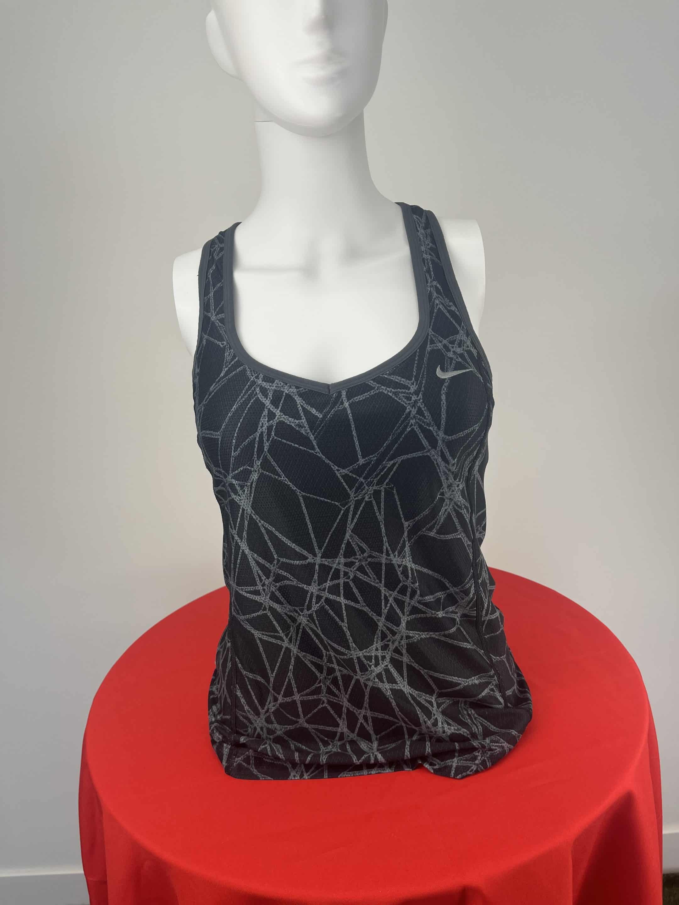 Nike Black Patterned Sports Tank Top
