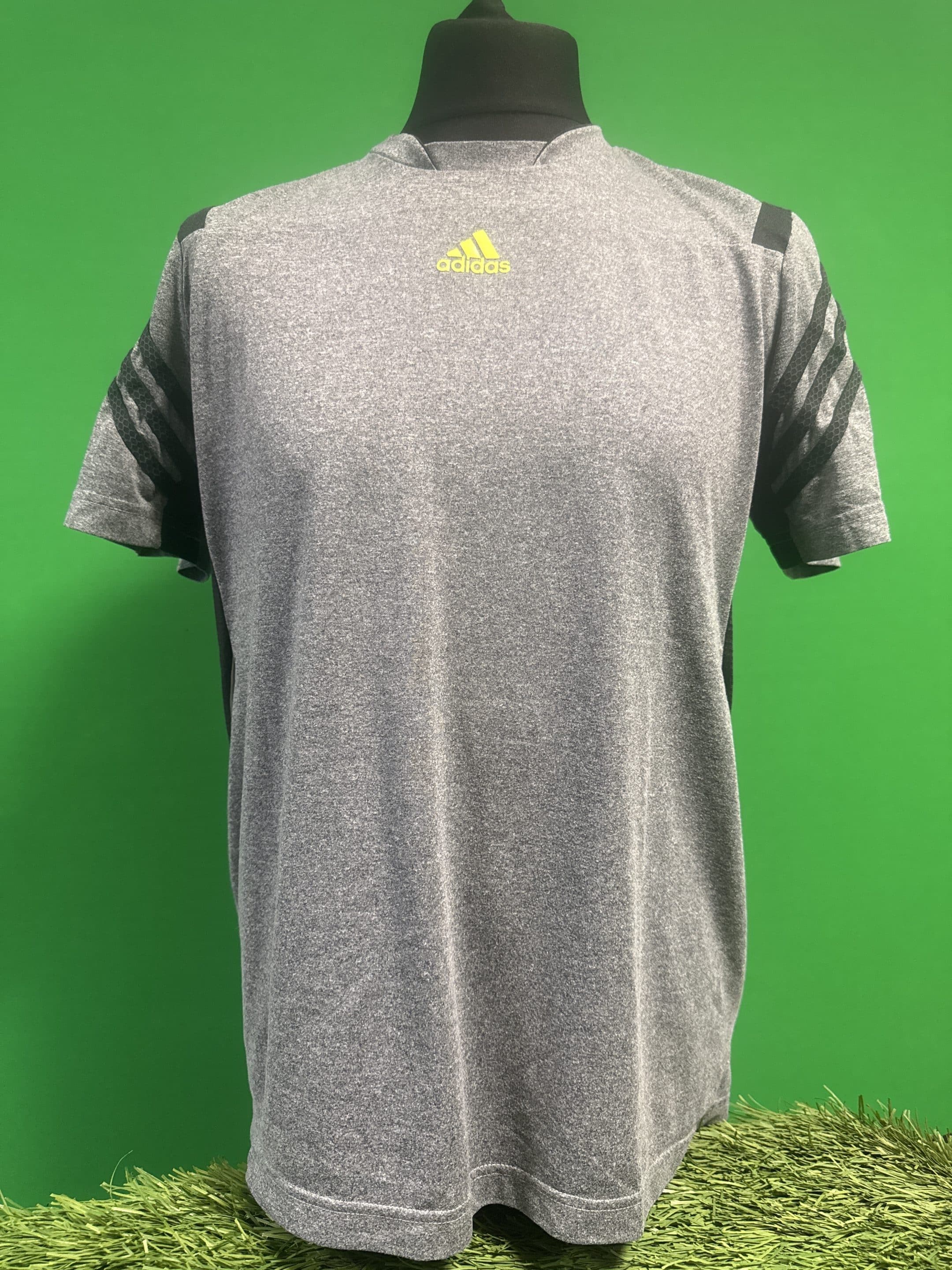 adidas Grey T-Shirt with Black Stripes
