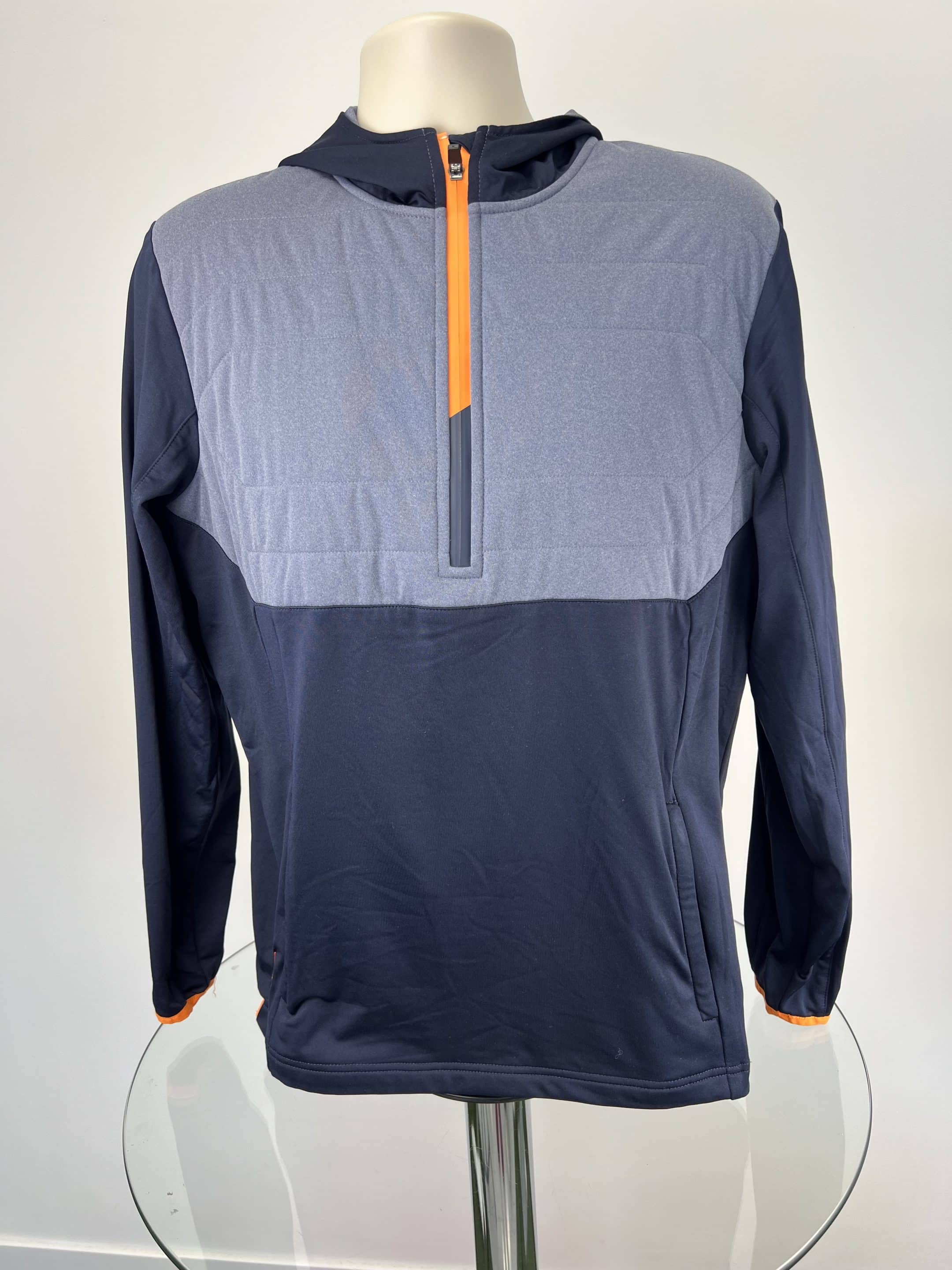 Sunderland of Scotland Men’s Athletic Hoodie – Blue with Orange Zip