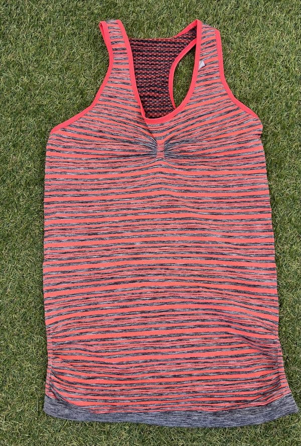 Sweaty Betty Red and Black Striped Sports Top