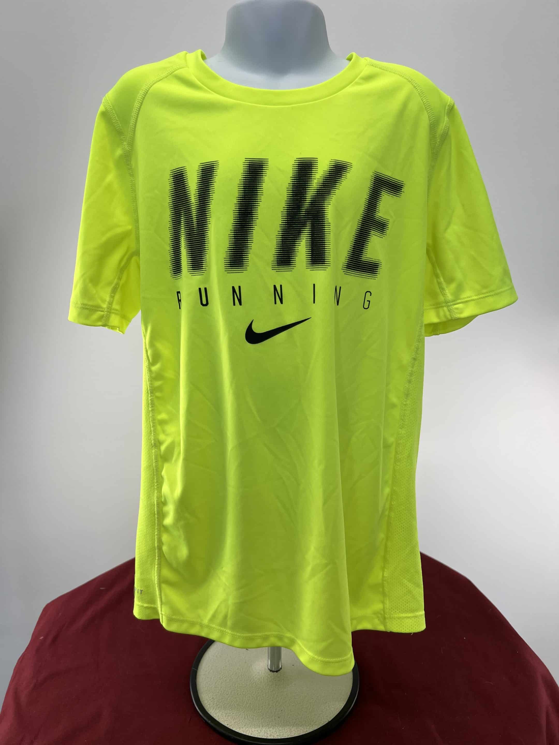 Nike Running T-Shirt Neon Yellow Youth size 12-13 yrs