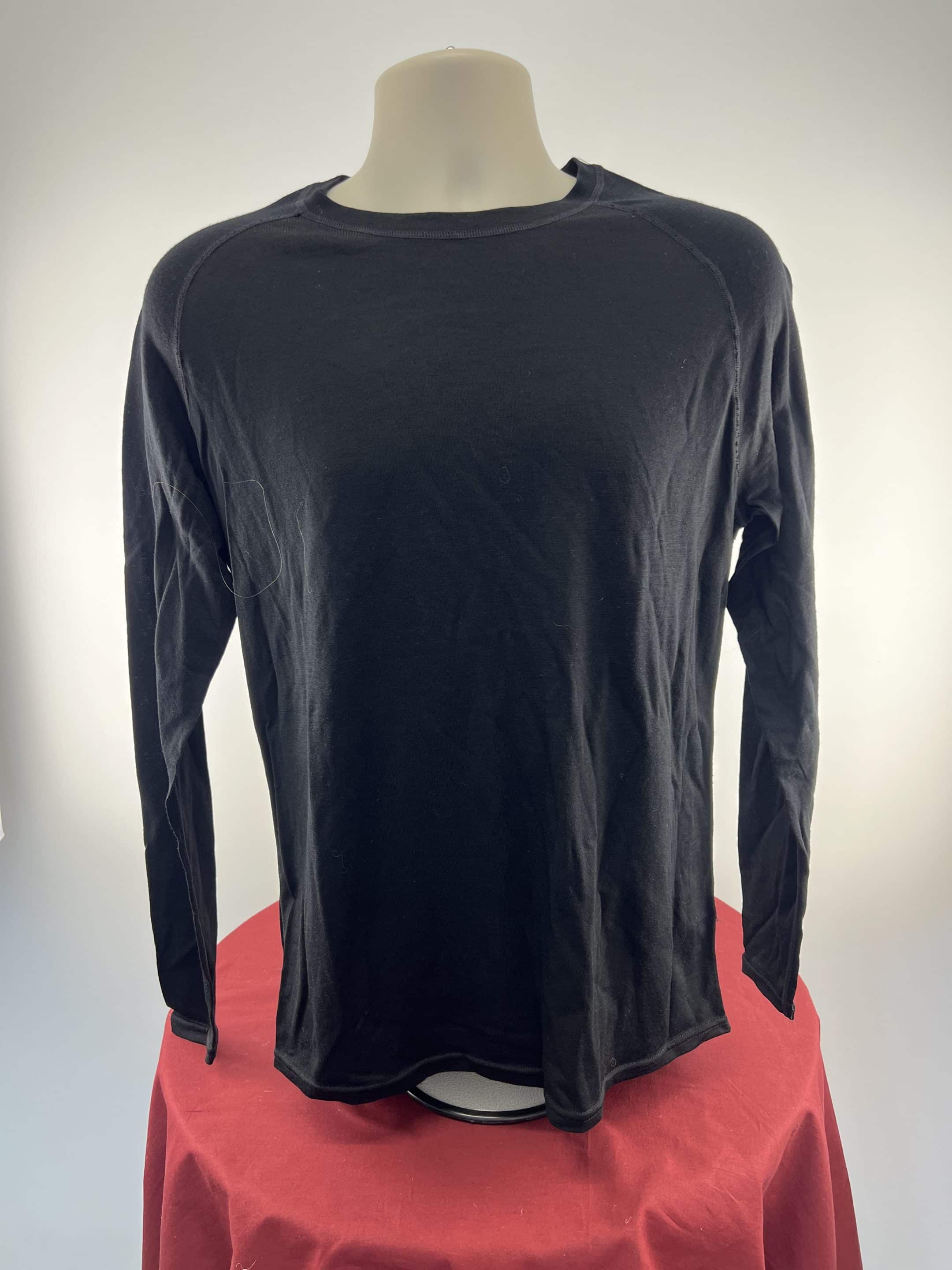 Black  Merino Long Sleeve Training Top