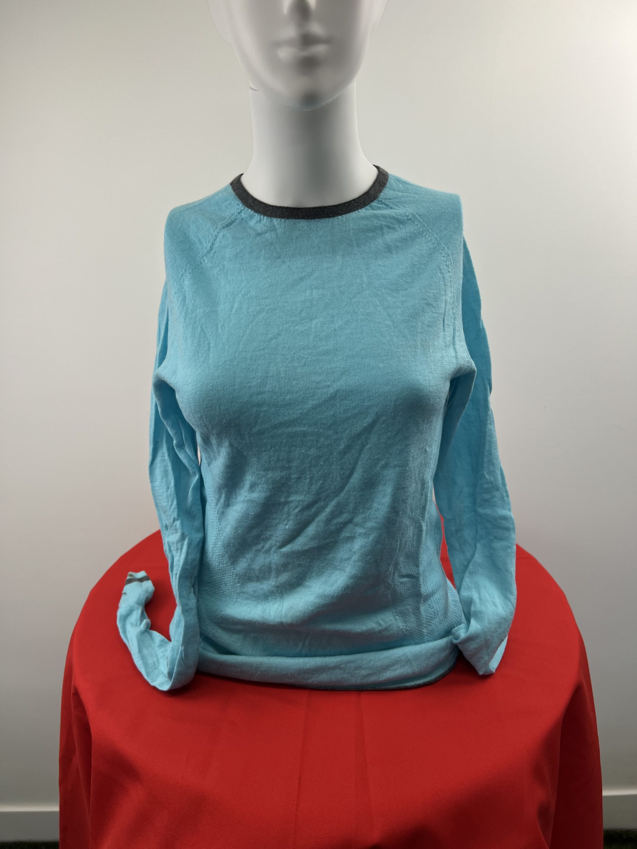 Sweaty Betty Light Blue Merino Wool Long Sleeve Top